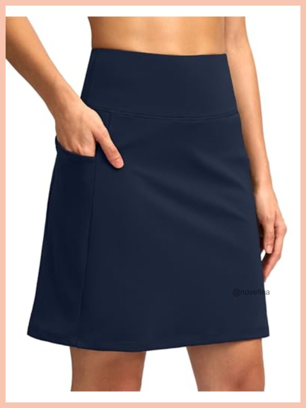 18" Skorts with 4 Side Pockets Built-in Shorts High Waist A-Line Golf Tennis
